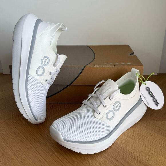 Oofos Shoes - OOFOS OOMY Stride White/Grey Women Recovery Sneaker - SZ 6